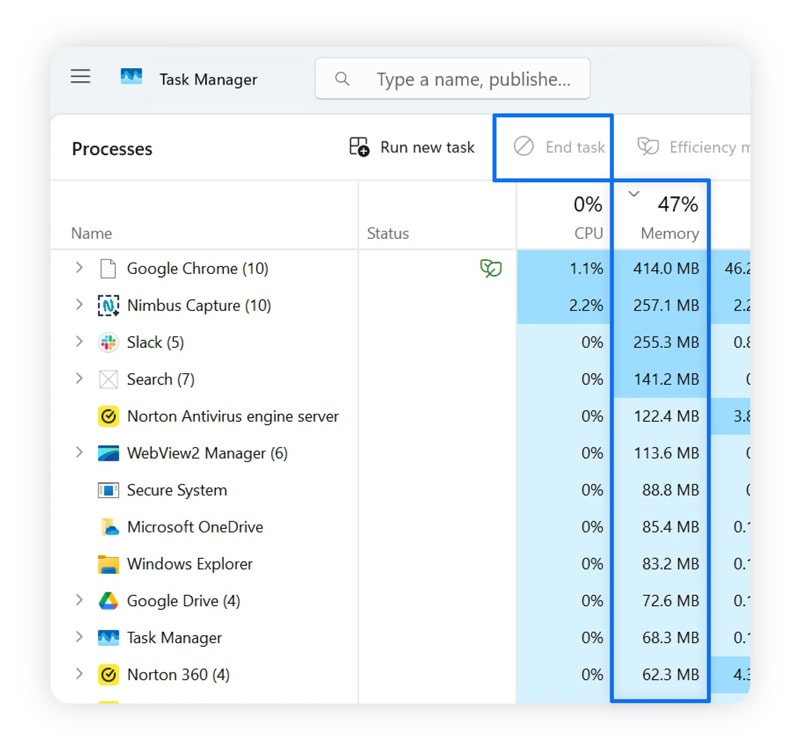 A screenshot showing how to clear RAM cache on Windows.