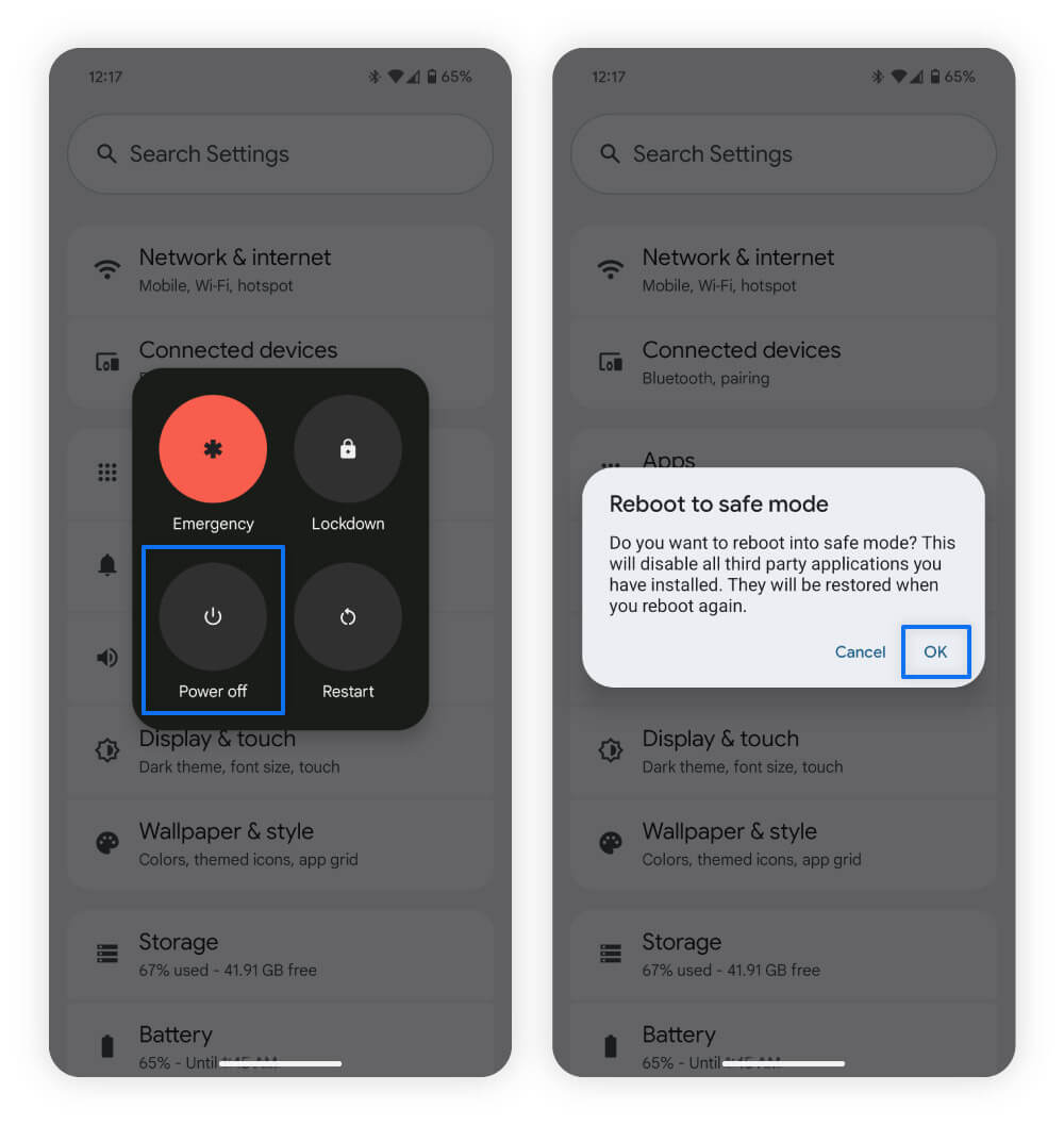 How to restart your Android phone in safe mode to remove viruses.