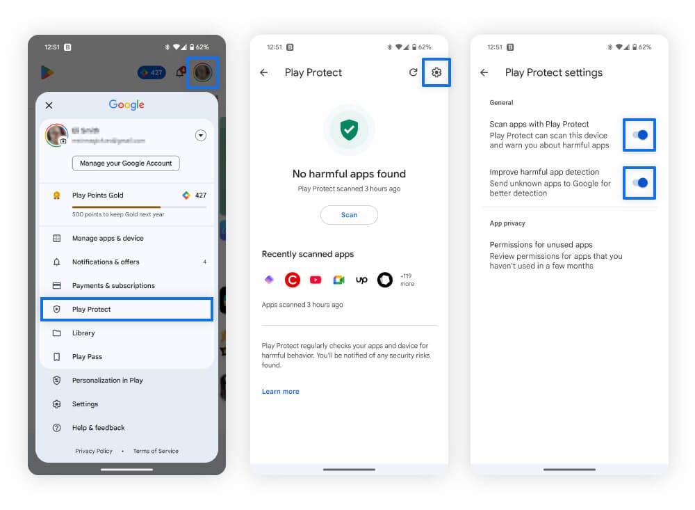 How to activate Google Play Protect on your Android phone to detect viruses on apps.