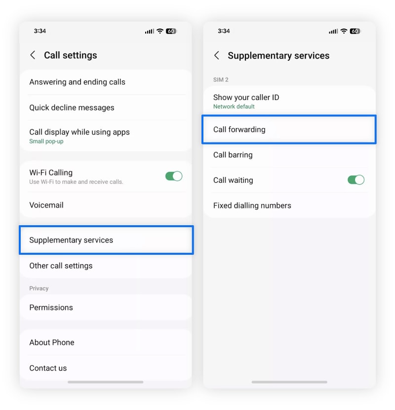 How to disable call forwarding on Android.