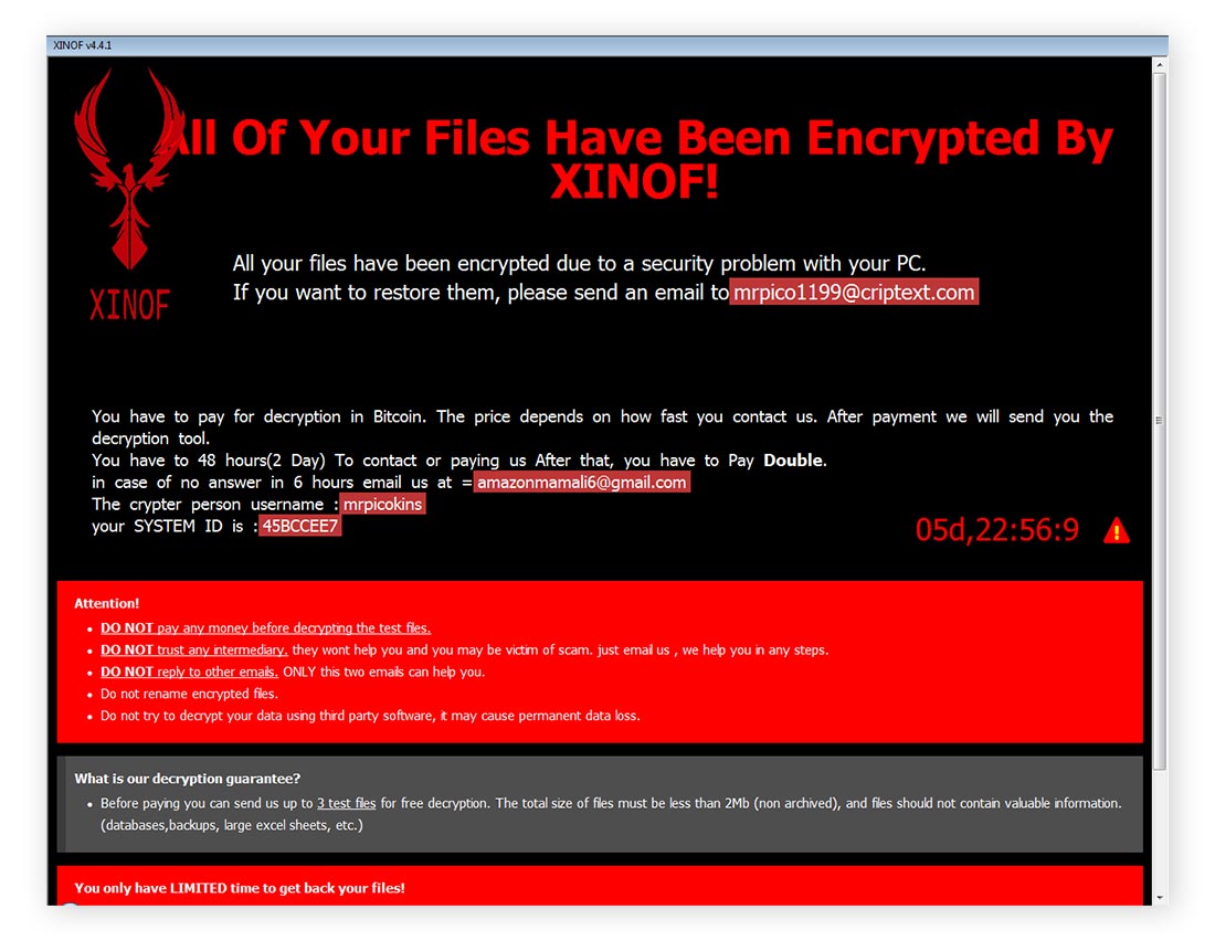 The Fonix ransom note screen.