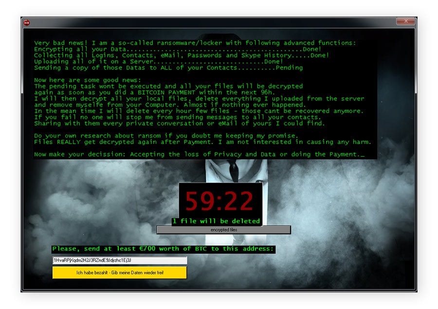Jigsaw ransom note screen.