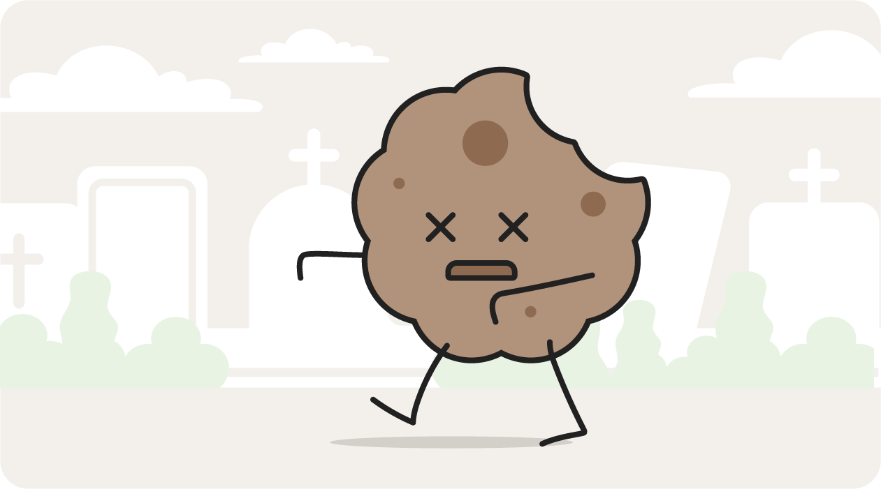 An illustration of a zombie cookie.