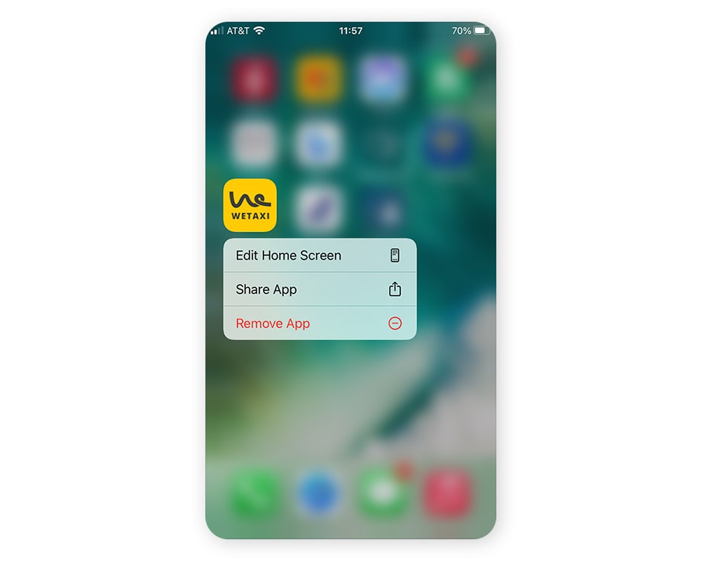 Screenshot from iOS > App options.